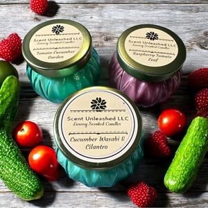 TOMATOES, CUCUMBERS AND RASPBERRIES SPECIAL BLEND HAND POURED SCENTED CANDLES
